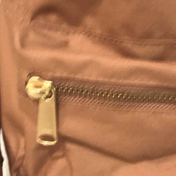 Herschel Mini Backpack Brown Small Daypack Gold Zippers Pocket Travel School - Picture 3 of 8